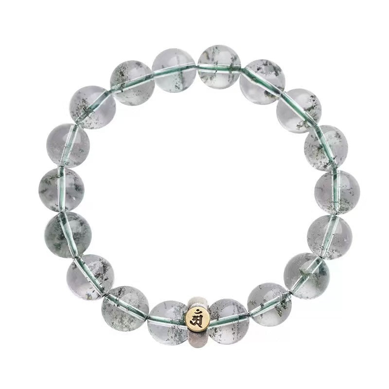 Green Phantom Quartz Guardian Deity Buddha Bracelet-Healing & Renewal