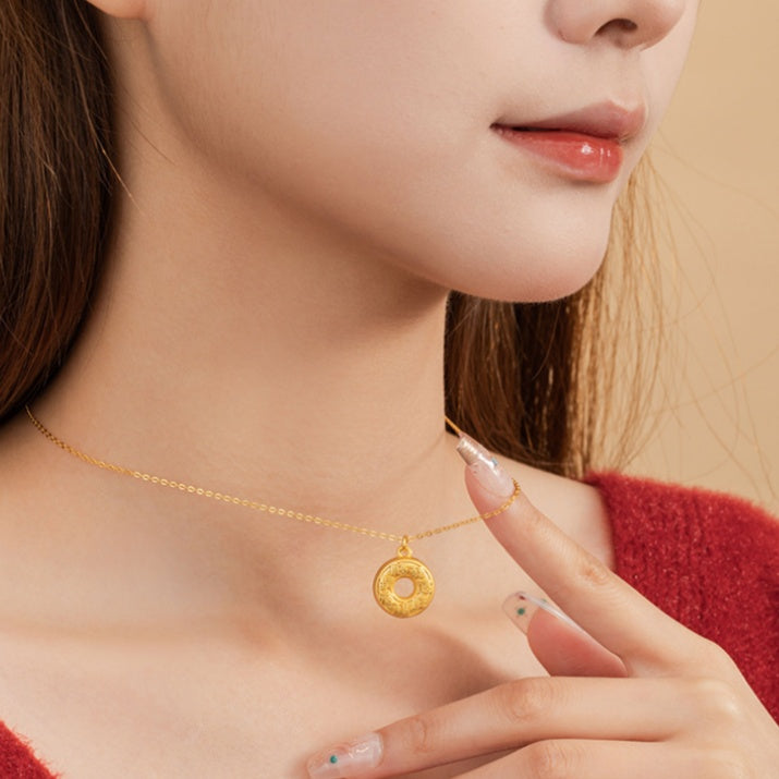 Blessing Peace Disc Necklace-Good Fortune Beside You