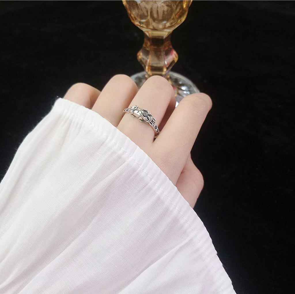 Resolute Guardian Pixiu Sterling Silver Ring