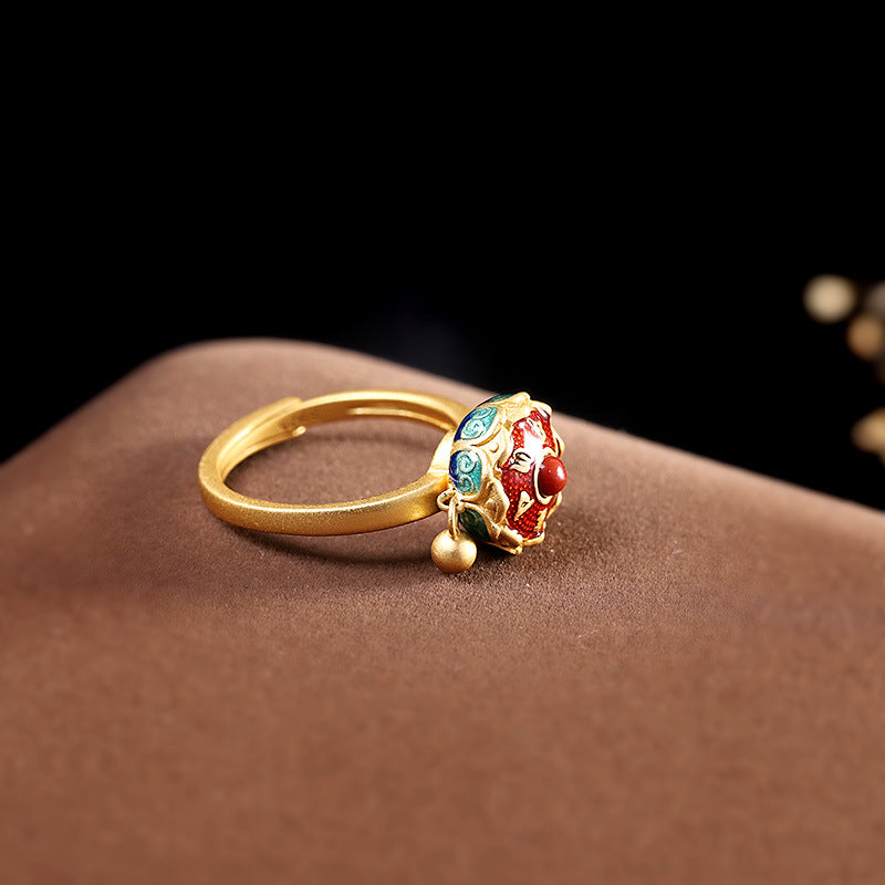 Eight-Petal Lotus Spinning Ring-Tranquil Grace