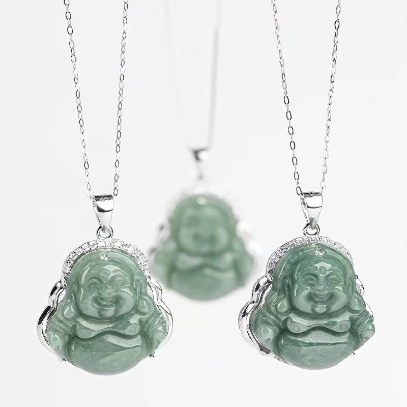 Laughing Buddha Jade Necklace-Wisdom and Enlightenment