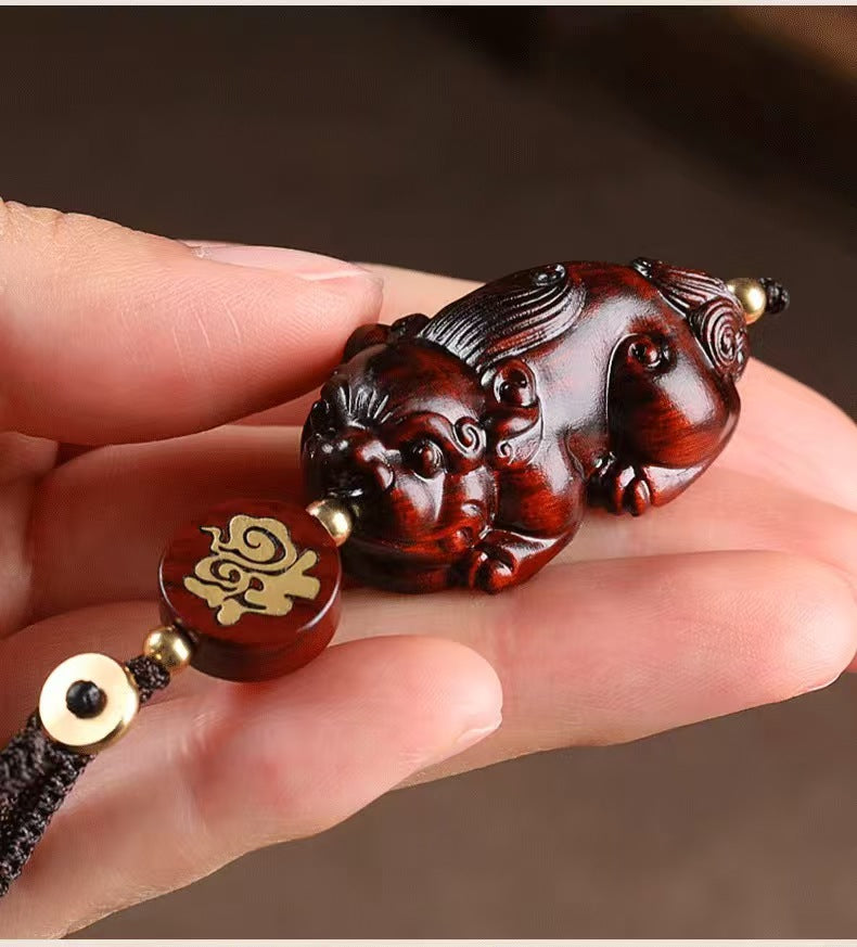 Sandalwood Pixiu Auto Keychain-Protection&Wealth