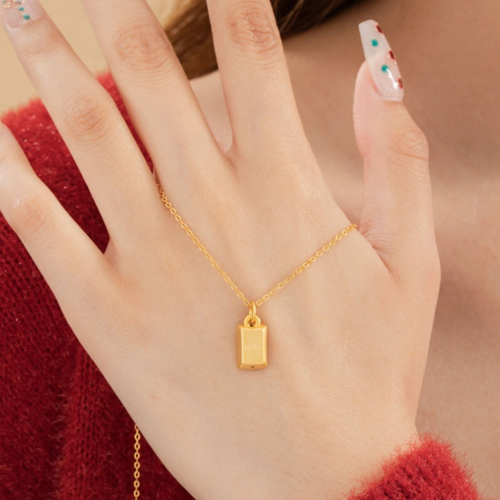 Gold Bar Necklace-A Wish for Prosperity