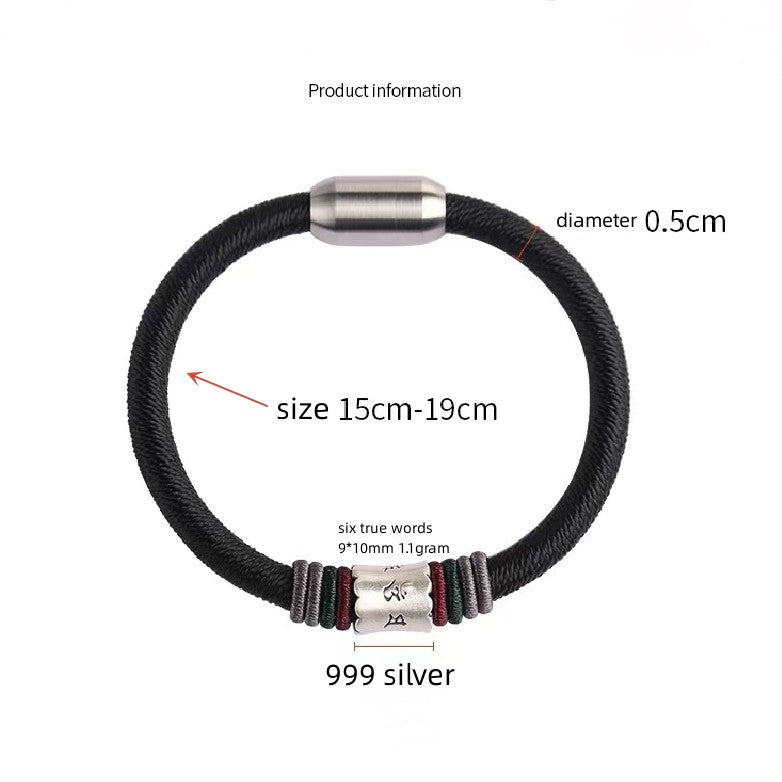 Grounding Six True Words Handmade String Bracelet-Luck and Protection