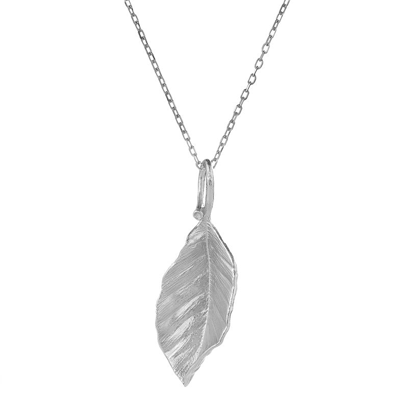 Textured Leaf Necklace-A Moment Outdoors