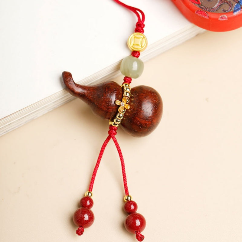 Red Sandalwood Gourd Phone Charm-Grounded Harmony