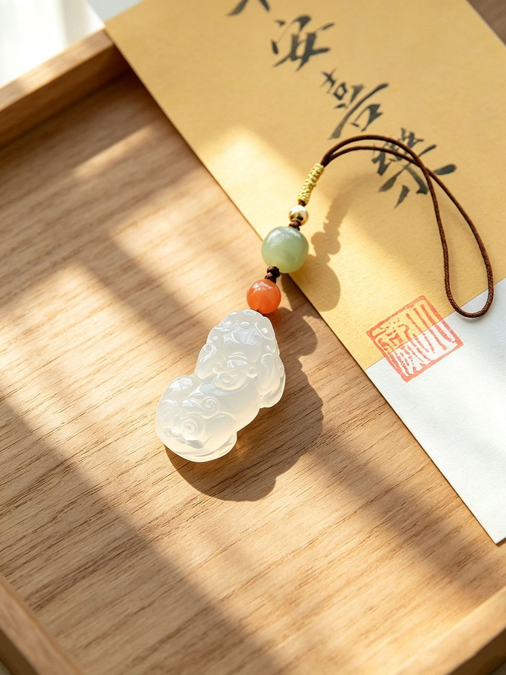 White Agate Pixiu Phone Charm-Purpose Close at Hand