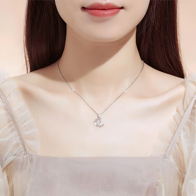 Moon and Stars S925 Silver Necklace-Kept Close