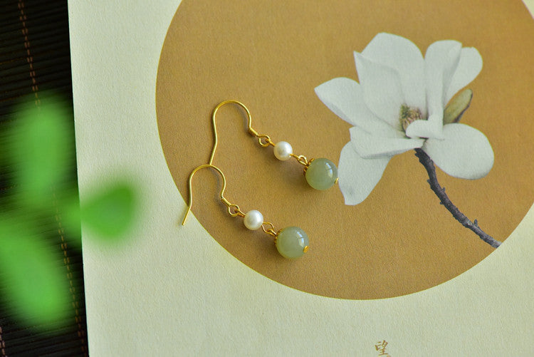 Calm in Motion-Hetian Jade Earrings