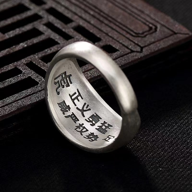 990 Pure Silver 12 Chinese Zodiac Ring-Good Luck Protection