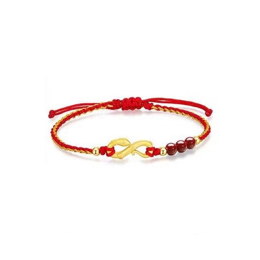 Gold Snake Cinnabar Couple Red String Bracelet-Protection and Wealth