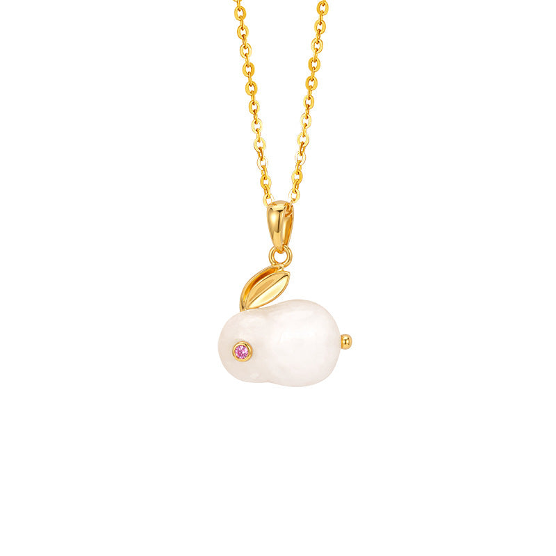 Love Held Close-Rabbit Nephrite Jade Necklace