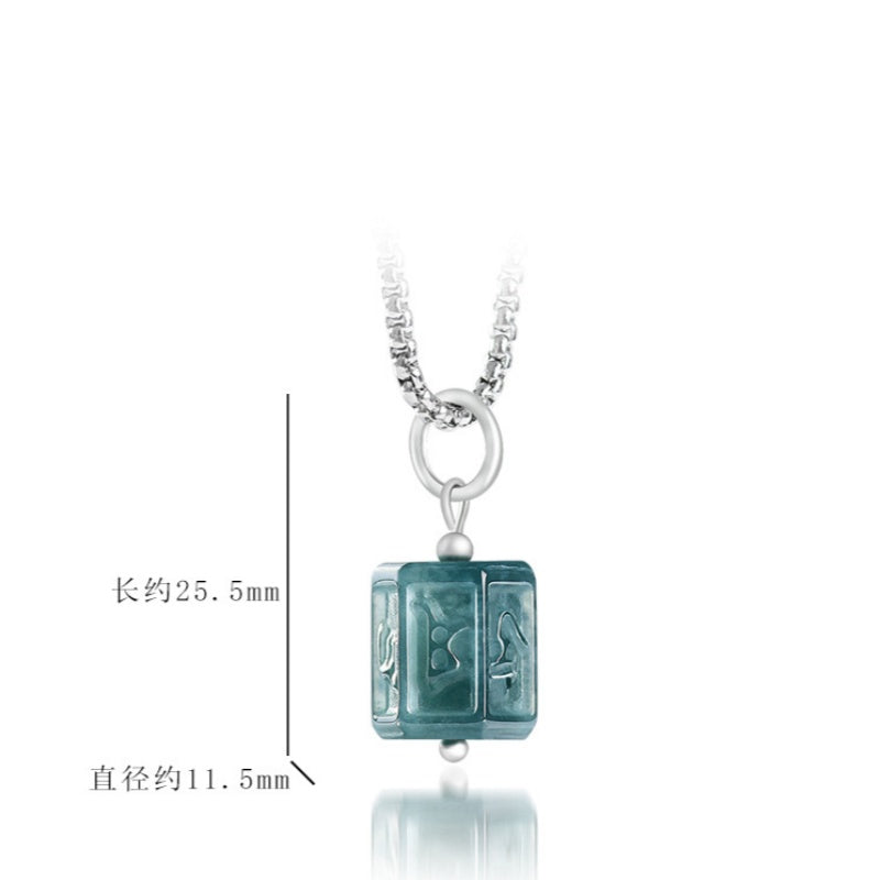 Inner Peace-Six-Syllable Mantra Ice Jade Pendant