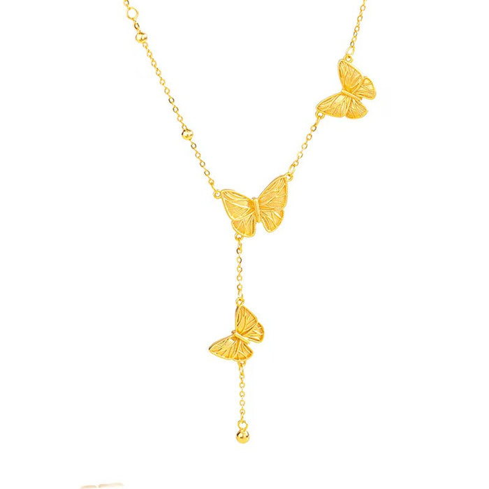 Gold Butterfly Cascade Necklace — Transformation · Lightness · New Beginnings