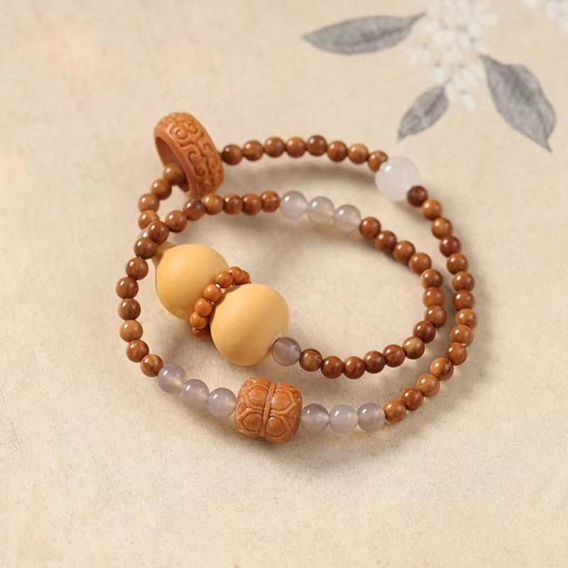 Gourd & Lotus Blessing Bodhi Bracelet–Wealth and Harmony