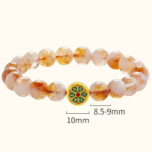 Tibetan Six True Words Citrine Bracelet-Attracts Wealth and Protection