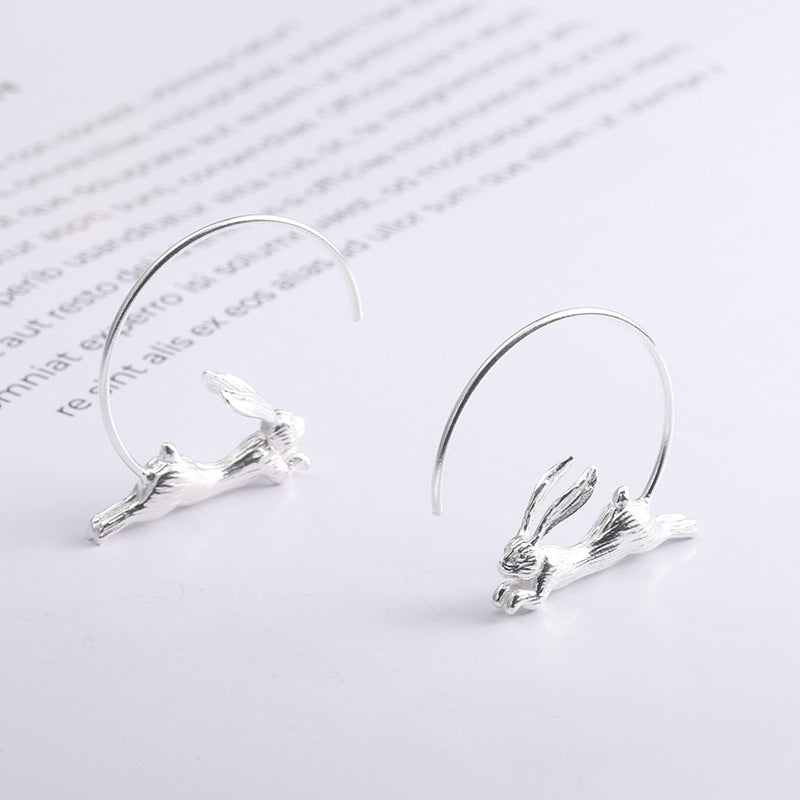 Leaping Rabbit Hoop Earrings-A Little Leap Forward