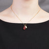 Strawberry Quartz Pixiu & Peace Amulet Pendant Necklace -Attract Luck& Peace