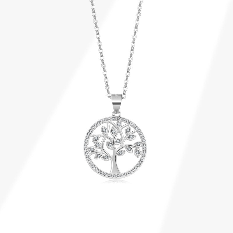 Gold Diamant Lebensbaum Schutz-Anhänger Halskette