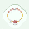 Strawberry Quartz Pixiu & Moonstone Bracelet–Fortune, Love & Emotional Harmony