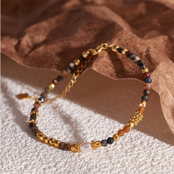 Pietersite Freshwater Pearl Bracelet-A Moment of Stillness