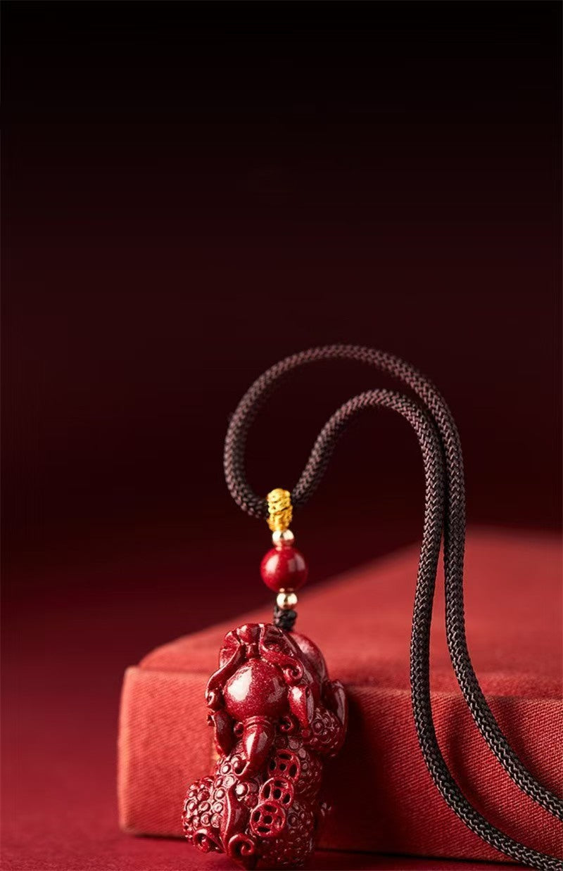 Wealth Pixiu Red Cinnabar Pendant-Good Luck&Protection