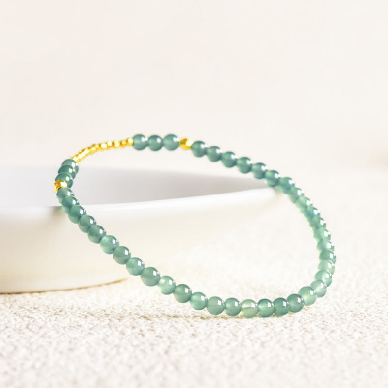 Calm Flow Blue Jade Bead Bracelet-Heart Awakening