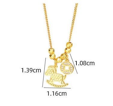 Gold Horse Pendant Necklace – “Wealth Arrives Swiftly” 2026 Lucky Charm