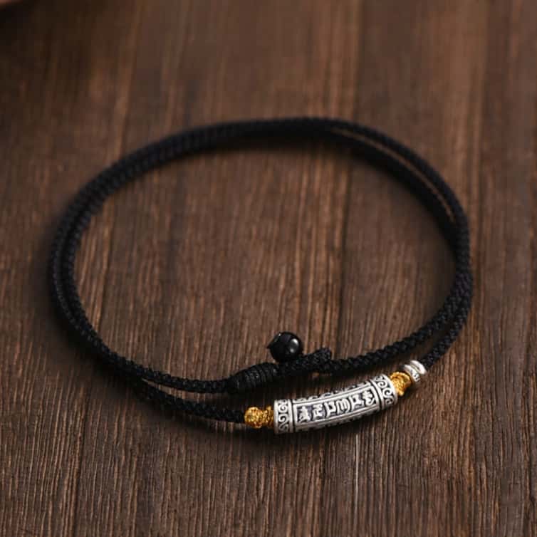 Tibetan Six True Words Mantra 999 Silver Necklace - Vintage Engraved Spiritual Amulet