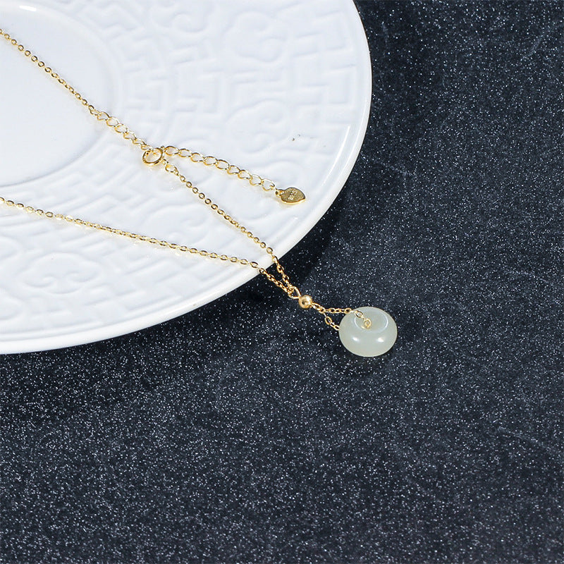 Green Jade Stone Fengshui Pendant Necklace