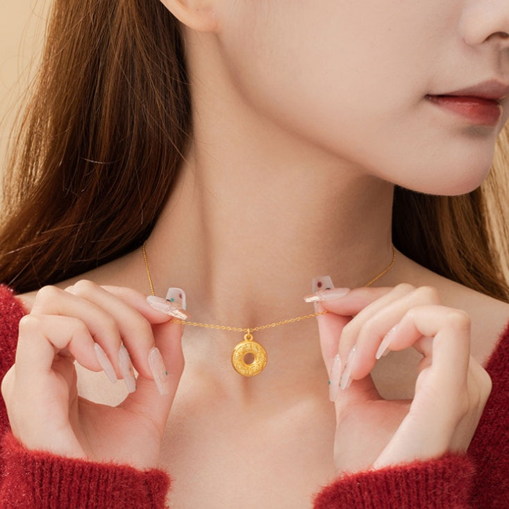 Blessing Peace Disc Necklace-Good Fortune Beside You