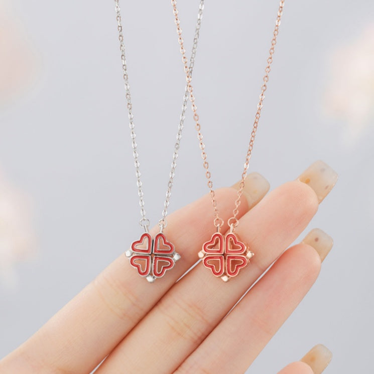 Four Leaf Clover Magnetic Necklace-A Sincere Heart