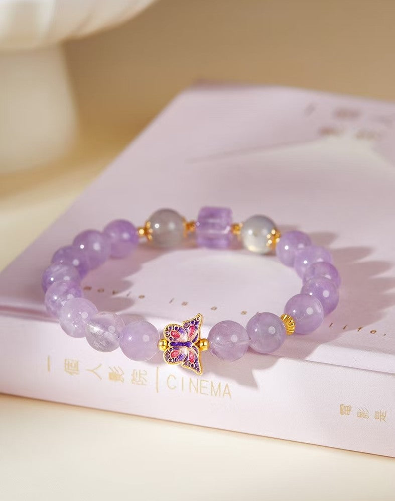 Sweet Butterfly Amethyst Bracelet-transformation and joy