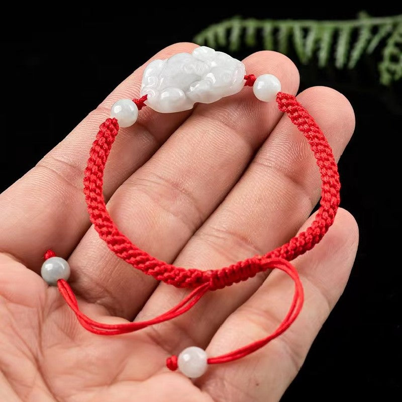 Pixiu Jade Red String Bracelet-Proection and Wealth