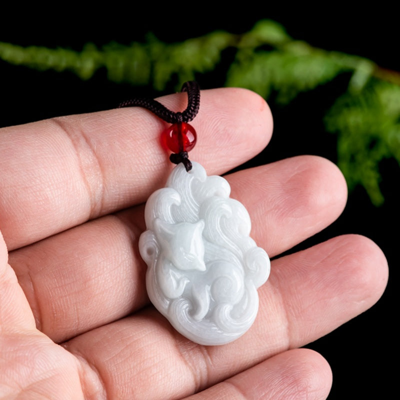 Natural Type A Burmese Jadeite Fox Pendant – Charm of Wisdom & Protection