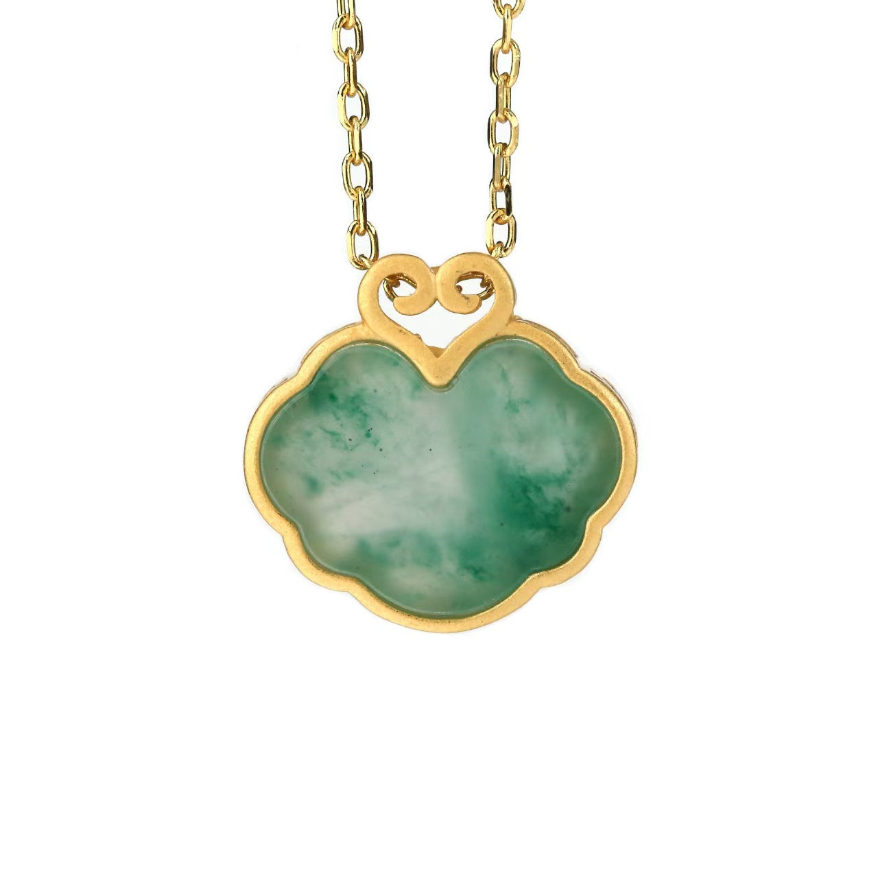 Auspicious Clouds Natural Emerald Necklace-Attract Wealth