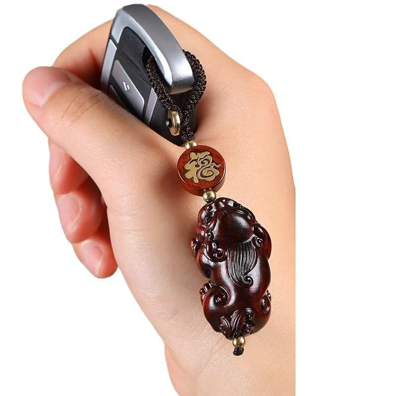 Sandalwood Pixiu Auto Keychain-Protection&Wealth