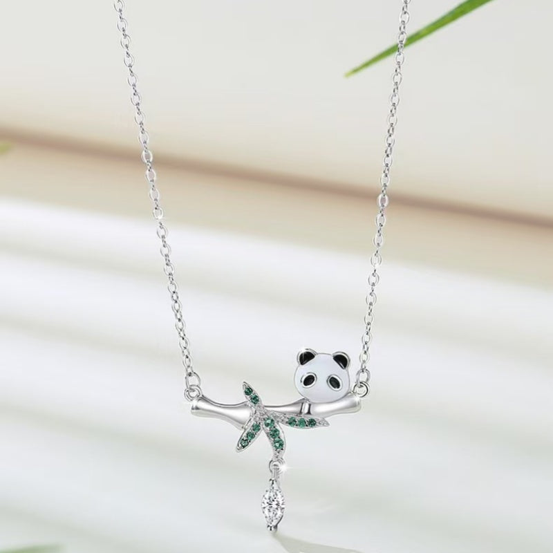 Panda Bamboo Silver Necklace – Gentle Joy, Timeless Charm