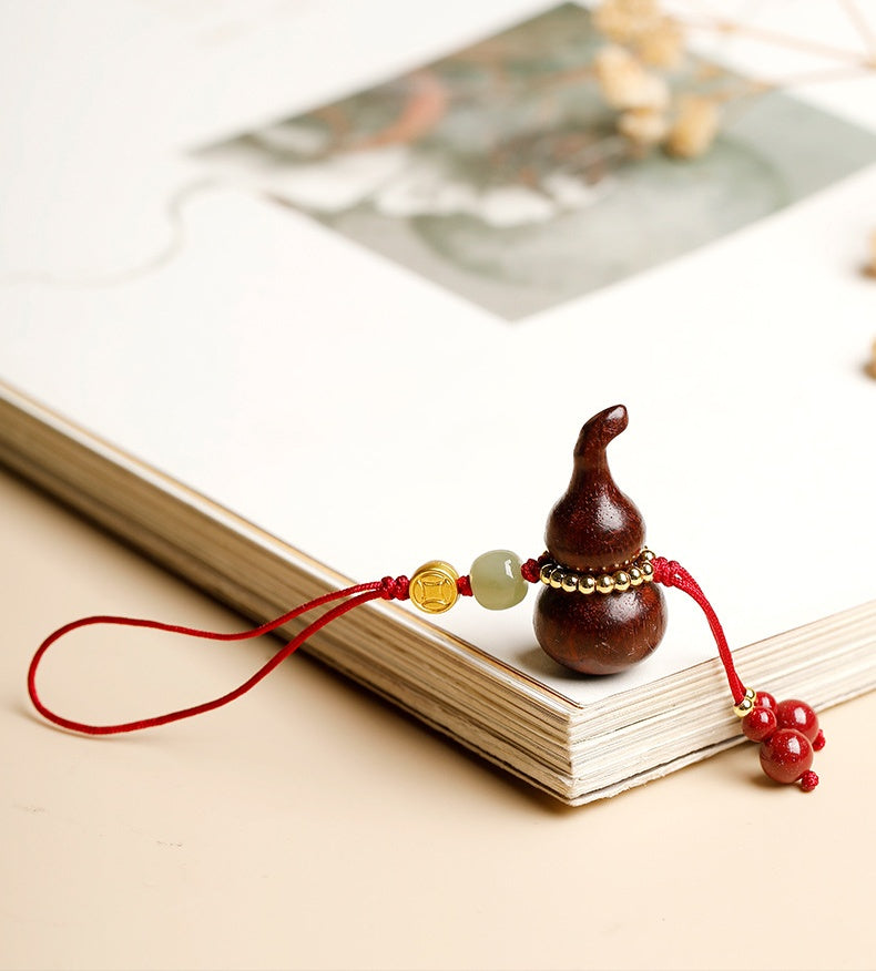 Red Sandalwood Gourd Phone Charm-Grounded Harmony
