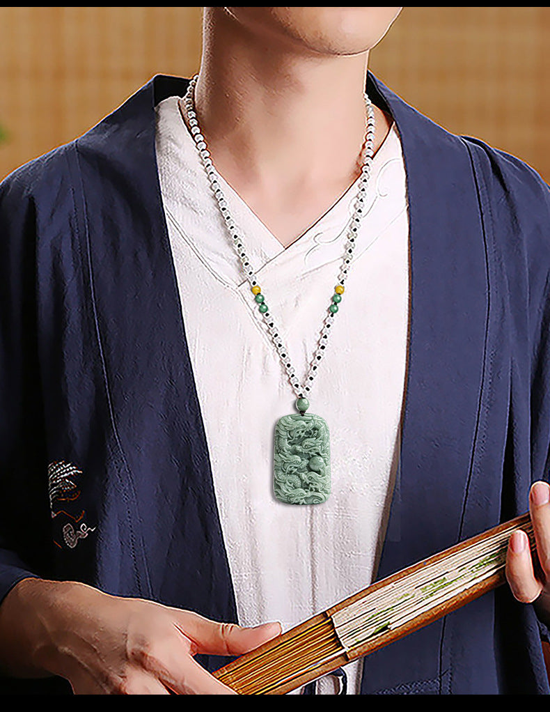 Imperial Power Nine-Dragon Guardian Jade Pendant for Authority, Protection & Lifelong Fortune