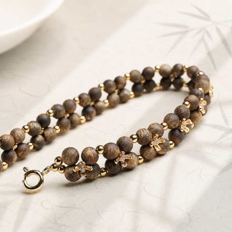 Agarwood Osmanthus Double-Row Bracelet-Heirloom Grace