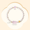 Rose Quartz Pixiu Bracelet with Pearls – 925 Silver Fortune & Peace Charm