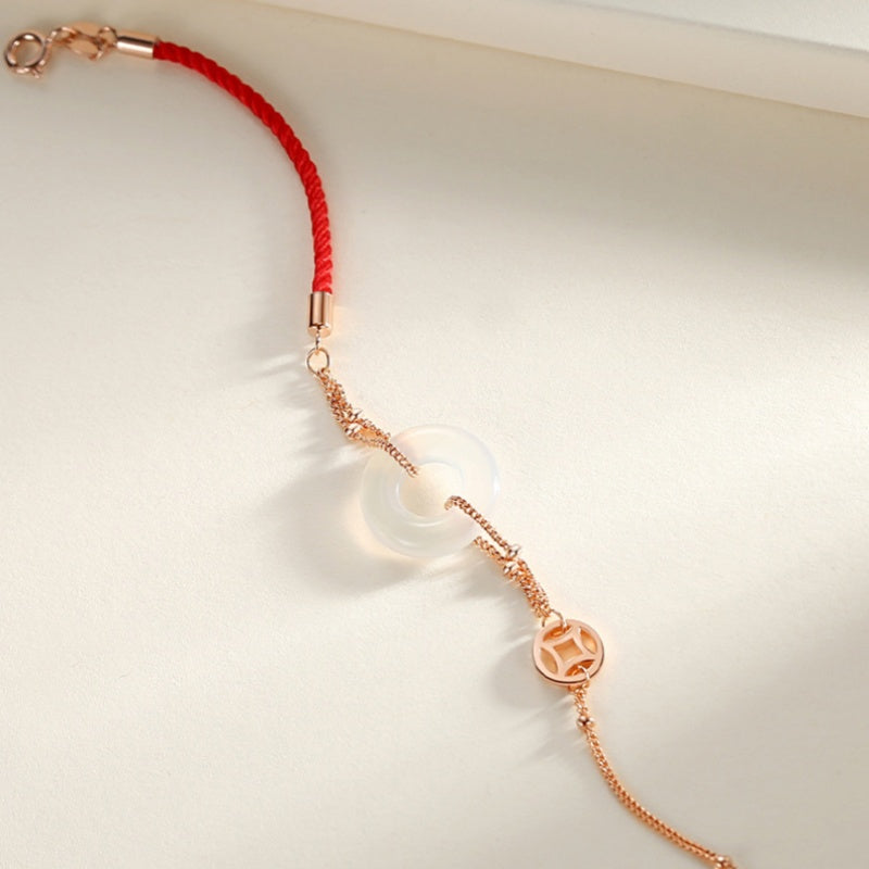 Armband aus weißer Jade – Fu-Segen