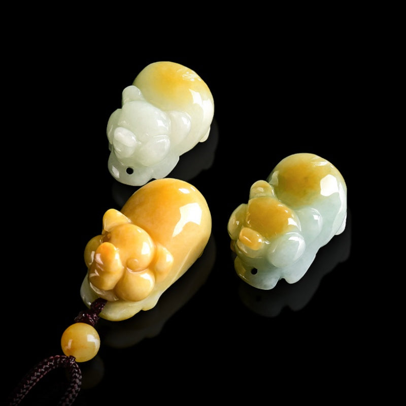 Fortune Blessing Golden Pig Jade Pendant Necklace– Symbol of Abundance & Joy