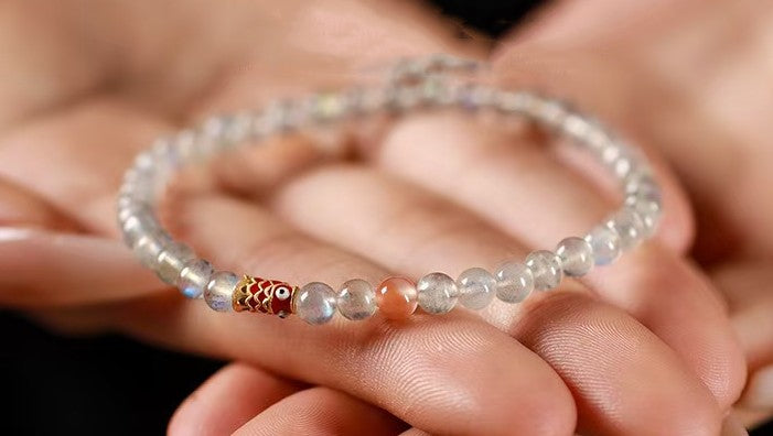 Wealth Koi Fish Moon Stone Bracelet-Prosperity Luck