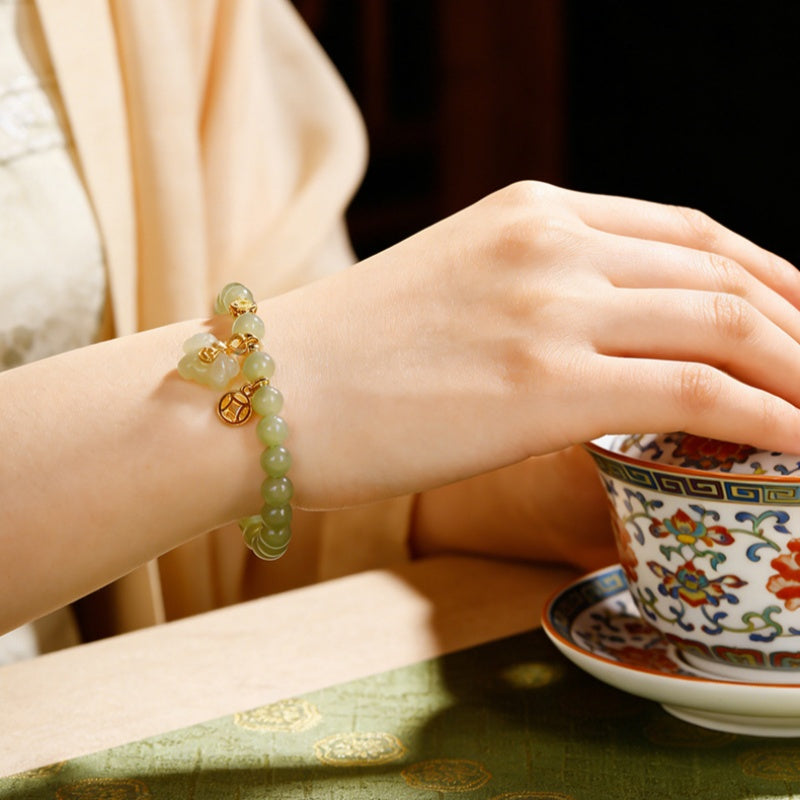 Hetian Jade Lucky Horse Bracelet-Forward with Resolve