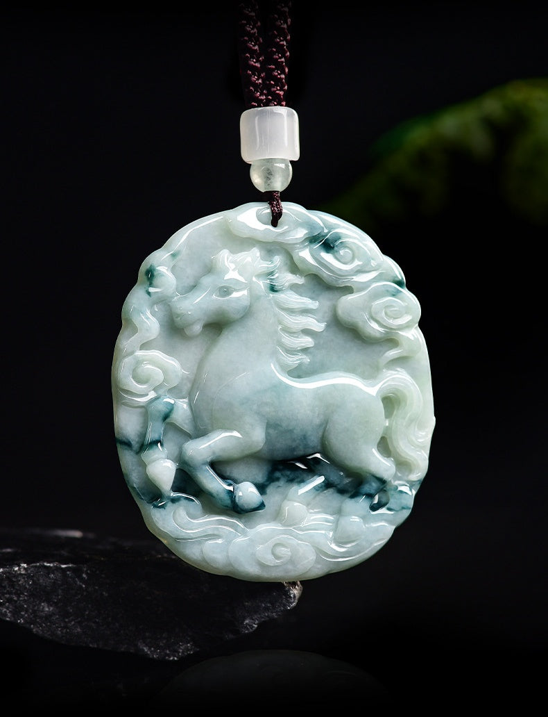 Victory Horse Myanmar Jadeite Abundance Amulet