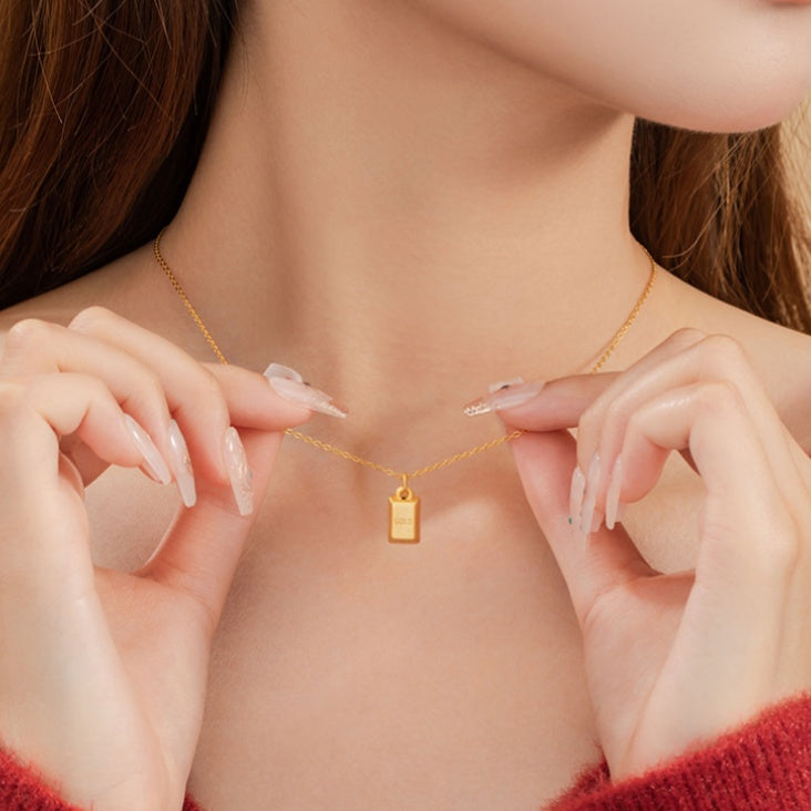 Gold Bar Necklace-A Wish for Prosperity