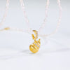 Vintage Gourd Necklace – 10K Gold-Tone Brushed Silver Pendant for Elegant Women