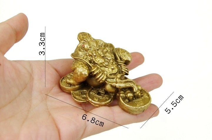 Seven-Star Money Toad – Solid Brass Fortune Figurine for Wealth & Prosperity